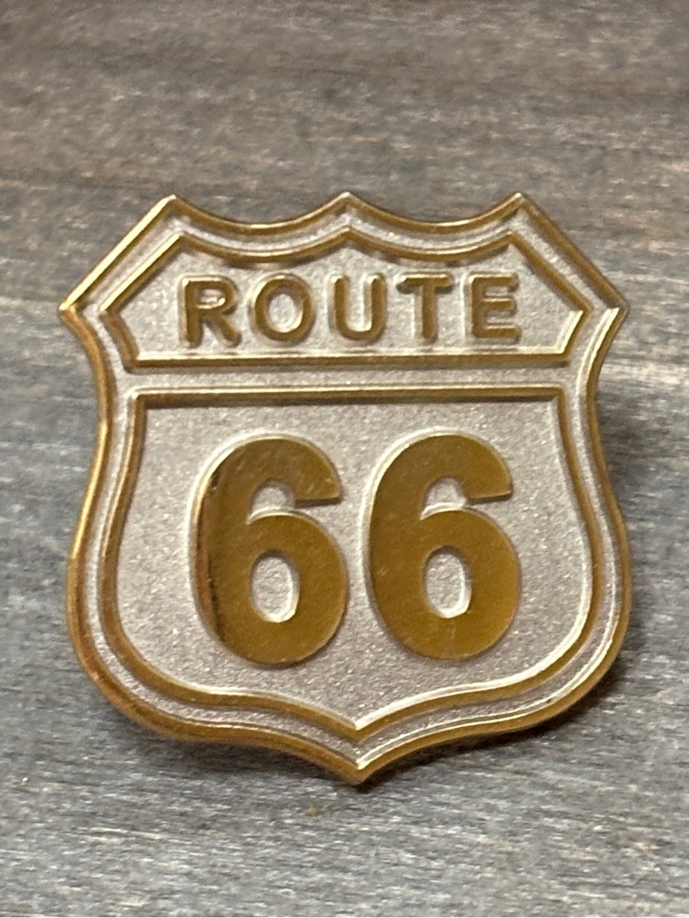 Route 66 Pin in Gold and Silver